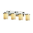 thumbnail image 1 of Justice Design CNDL-8774-14-AMBR-CROM CandleAria Dakota - 4 Light Straight-Bar Bath Bar with Amber Cylinder Melted Rim Faux Candle Shades Polished Chrome Incandescent Polished Chrome Finish, 1 of 1