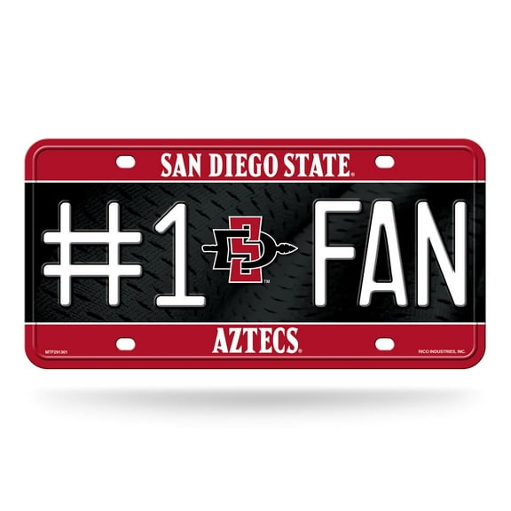San Diego St NCAA Aztecs #1 Fan Metal License Plate Auto Tag