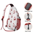 thumbnail image 3 of Sling Backpack,White Christmas Santa Pattern Sling Bag with Water Bottle Holder,Waterproof Sling Bag for Men/Women with Headphone Jack for Hiking,Travel, 3 of 6
