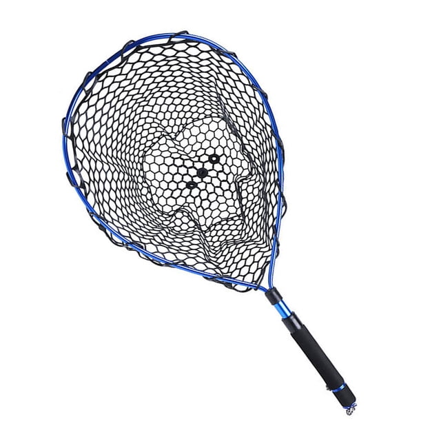 Red de aterrizaje para pesca, plegable y ajustable, para lubinas, libélulas y cangrejos Azul