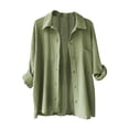 thumbnail image 4 of LEBONYARD Womens Outwear Jackets Winter Fashion 2024,Women's Long Sleeved Shirt Top Army Green S, 4 of 4