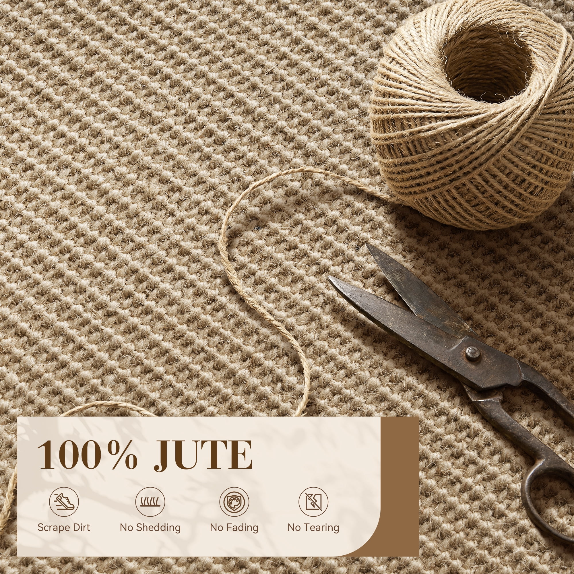 VUNATE Jute Door Mat Non Slip Front Door Mat 35"x59" Boho Welcome Mat Farmhouse Doormat for Entryway Kitchen Laundry Indoor Floor Mat Natural Jute