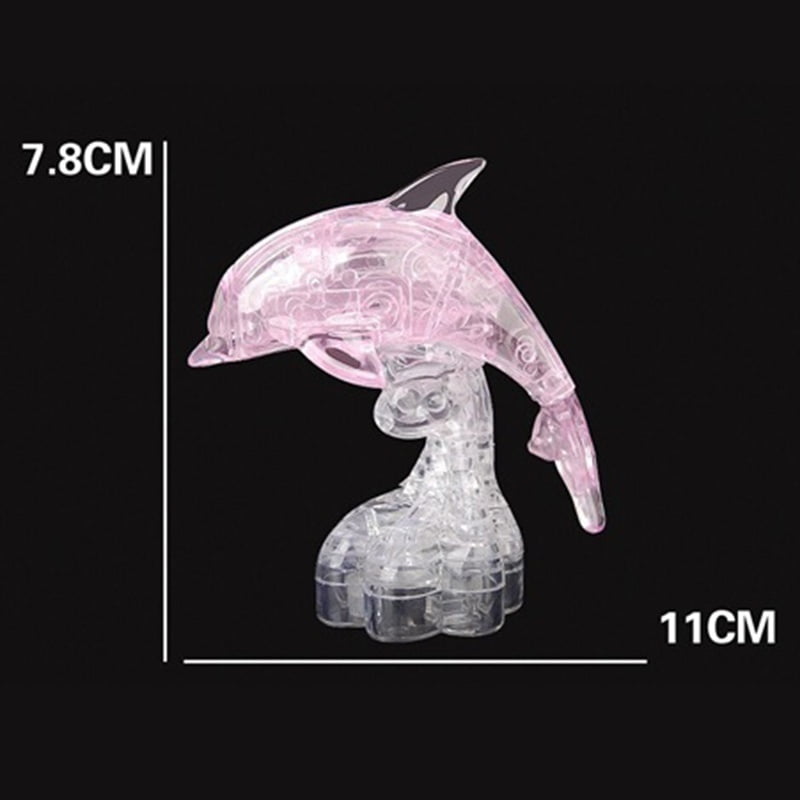3D Crystal Dolphin Puzzle Heart Building Blocks Toy Learning Education Toy P*US 3D Crystal Dolphin Puzzle Heart Building Blocks Toy Learning Education Toy P*US