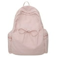 thumbnail image 2 of Cute Backpack Korean Lightweight Nylon Drawstring Backpack Japanese Forest Style Solid Color Bow For Sports Travel Book Bag, 2 of 3