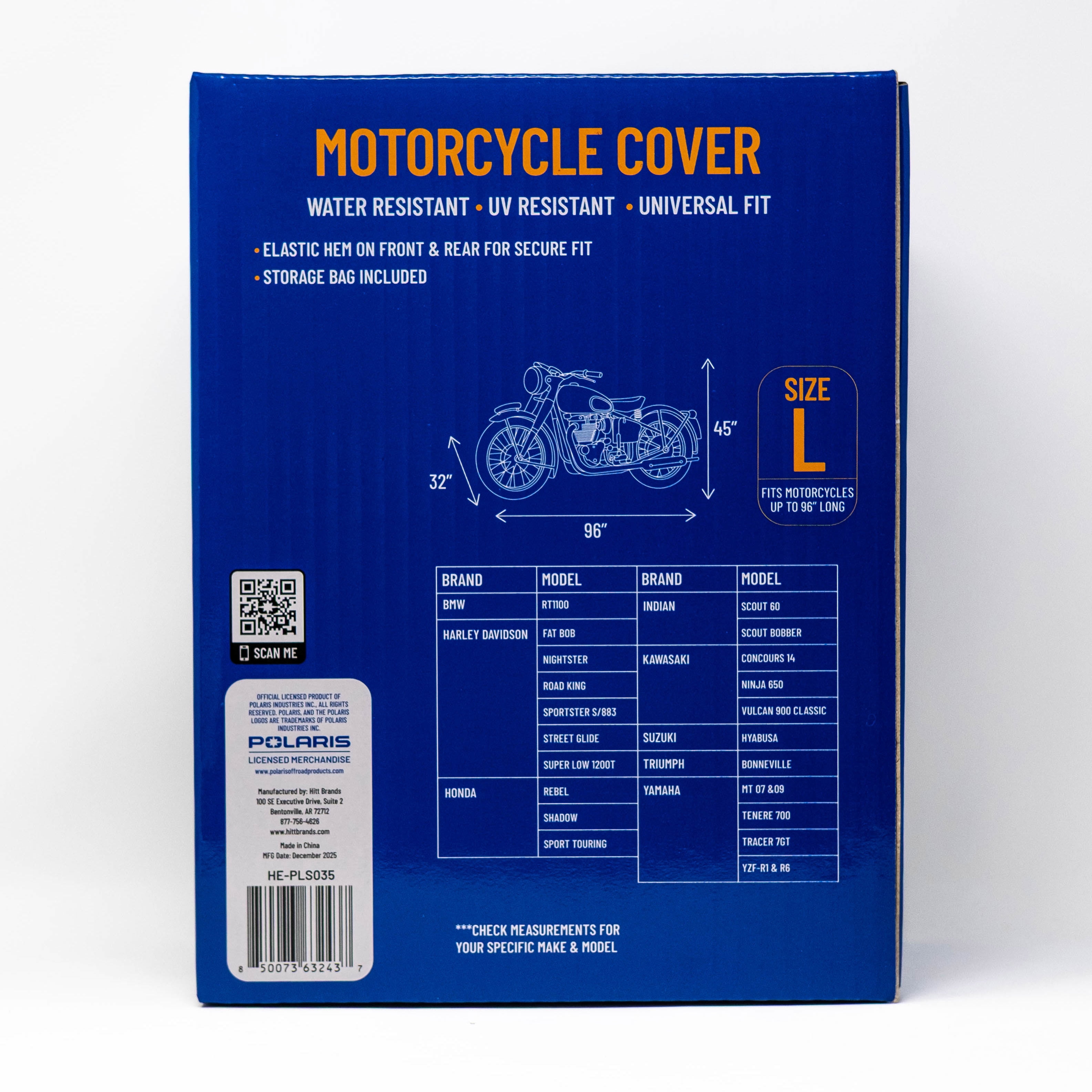 Polaris Standard Motorcycle Cover- Large up to 96"