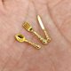 thumbnail image 5 of 12 Uds., Juguetes de vajilla de , 1:12, cuchillo de aleación, tenedor, , de accesorios para de comedor dorado CUTICAT Vajilla de casa de muñecas, 5 of 6