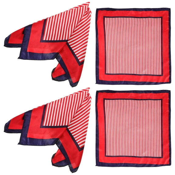 PAMINGONO 4Pcs Kerchief Simulation Silk Neckwear for Women Flight Attendant Costumes 19.65x19.65in
