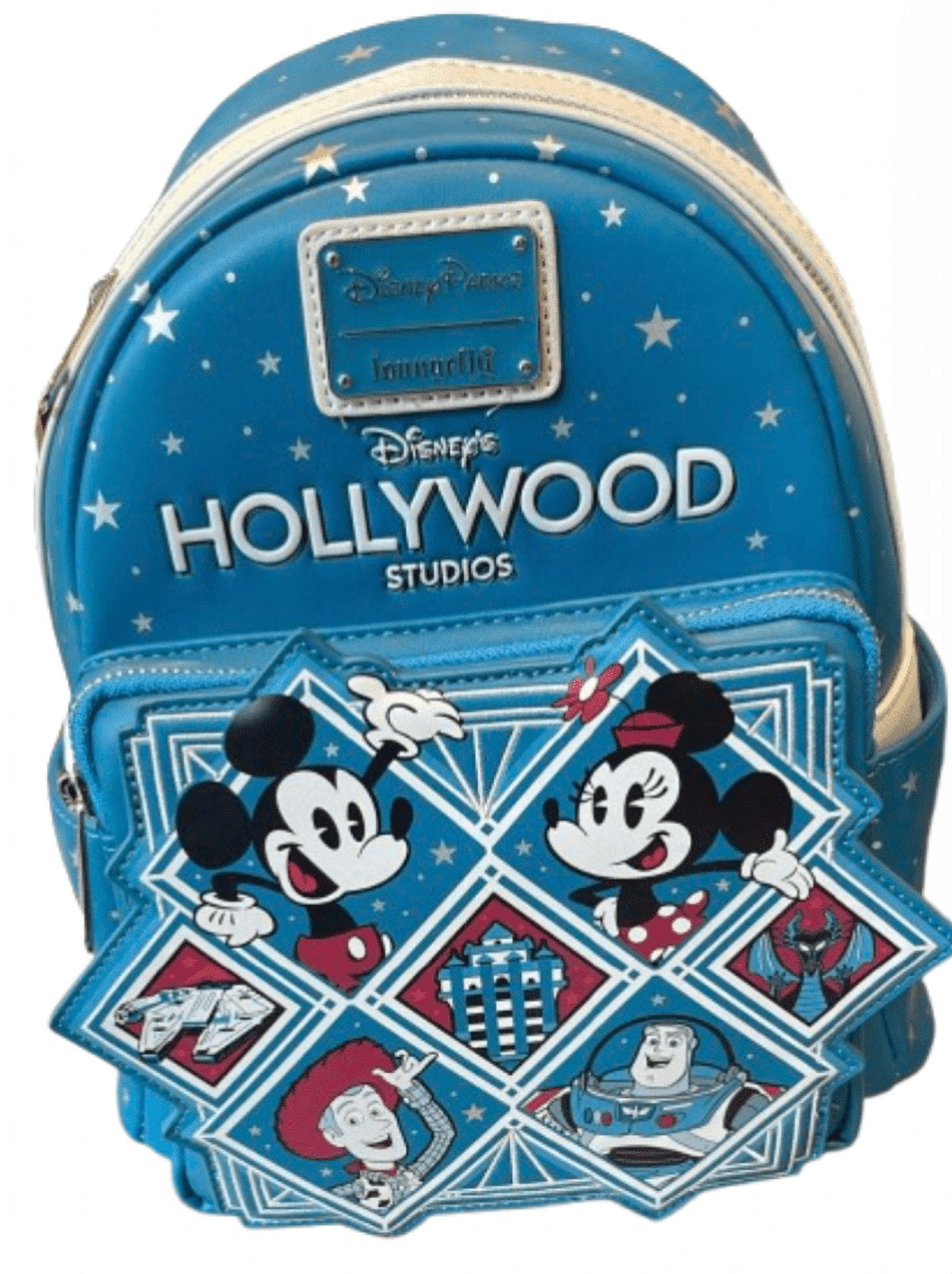リュック　WDW Disney Parks WDW 50th Characters Loungefly Blue Bookbag Backpack
