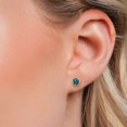 thumbnail image 3 of Gem Stone King 14K Yellow Gold London Blue Topaz Stud Earrings for Women Men  (1.10 Cttw, Gemstone November Birthstone, Round 5MM), 3 of 6