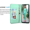 thumbnail image 5 of Tekcoo for 2019 Motorola Moto G7 Play G7 Power G7 Spura Wallet Case Cover, [Turquoise] PU Leather 11 Credit Card Slots Holder Folio Flip Cover [Detachable MagnetiC Case] Kickstand & Strap, 5 of 6