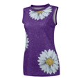 thumbnail image 4 of Débardeur pour Femme Débardeur Imprimé Marguerite Col Rond T-Shirts Chemisier Graphique, 4 of 6
