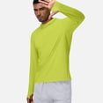 thumbnail image 5 of KIHOUT Men's UPF 50+ Hooded Sun Protection Long Sleeve Shirt with Thumb Hole Cuffs Quick Dry Breathable Stretch Mesh Fabric for Running Gym Fishing Hiking Outdoor Casual Athletic Top, 5 of 9