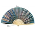 thumbnail image 6 of Kripyery Folding Fan Colorful Handheld Fan with Bamboo Bones for Festivals Rave Parties Performance Home Decoration, 6 of 8