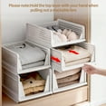 thumbnail image 4 of Taimasi 5 Pack Stackable Closet Storage Basket, Multifunctional Foldable Closet Organizer for Kitchen Bathroom Laundry Room Wardrobe Storage, Space-Saving Clothes Storage Drawer Organizer, White, 4 of 7