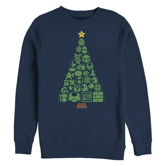 Men's Nintendo Christmas Tree Mosaic  Sweatshirt