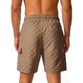 thumbnail image 4 of Men's Jacquard Textured Cargo Shorts 10" Inseam Summer Fashion Short Pants Elastic Waist Drawstring with Pockets 2026 Streetwear, 4 of 8