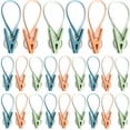 thumbnail image 1 of Paquete de 24 pinzas para ropa, pinzas para ropa con cuerda de plástico para tendedero, pinzas para secar ropa multicolor, ganchos para colgar ropa, 1 of 5