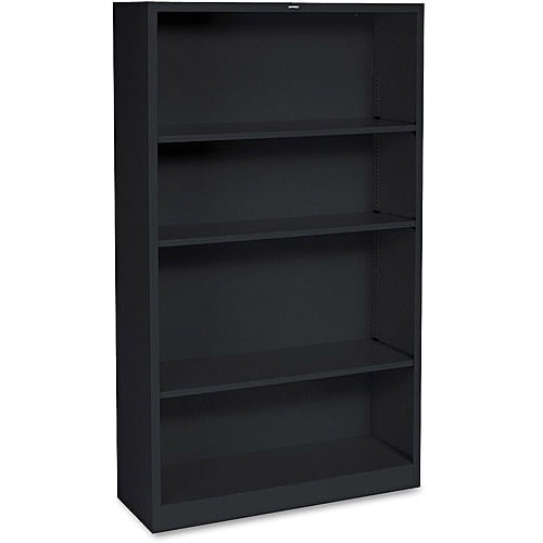 HON Metal Bookcase, 34-1/2w x 12-5/8d x 59h, 4 Shelves