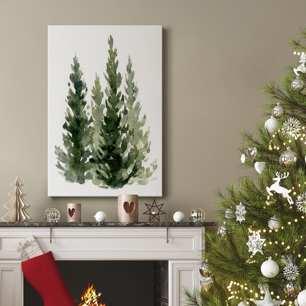 Simple Evergreens II- Gallery Wrapped Canvas