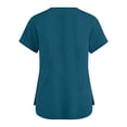 thumbnail image 4 of WULMLEO V Neck T Shirts for Women, Athletic Short Sleeve Workout Top, UV Sun Protection, Quick Dry Moisture Wicking Shirts for Women Blue M, 4 of 4