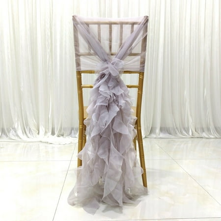 

Gauze Chair Back Sash Chair Organza Decor Band for Wedding Banquet New