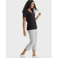 thumbnail image 4 of Hanes Perfect-T Women's V-Neck Cotton T-Shirt Black 2XL, 4 of 5