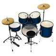 thumbnail image 4 of Ashthorpe 5-Piece Complete Full Size Adult Drum Set with Remo Batter Drumheads - Blue, 4 of 8