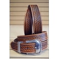 thumbnail image 2 of Justin Men's Bronco Basketweave Leather Belt Tan 36, 2 of 4