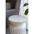 thumbnail image 3 of 14x14x20" Round Bamboo Accent Table with White Capiz Shell Design, 3 of 7