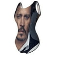 thumbnail image 5 of Johnny Depp Womens Bathing Suits One Piece Swimsuits Cute Bikini Printed Swimwear Cover Up Dress L, 5 of 7