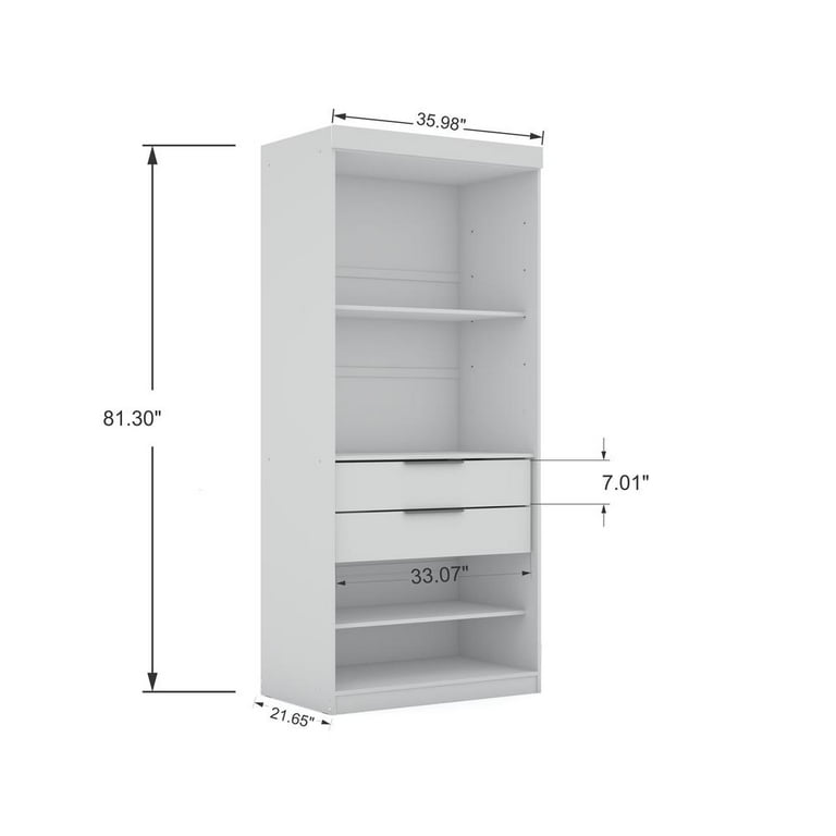 Simple Houseware 3-Tier Closet Storage with 2 Drawers Grey