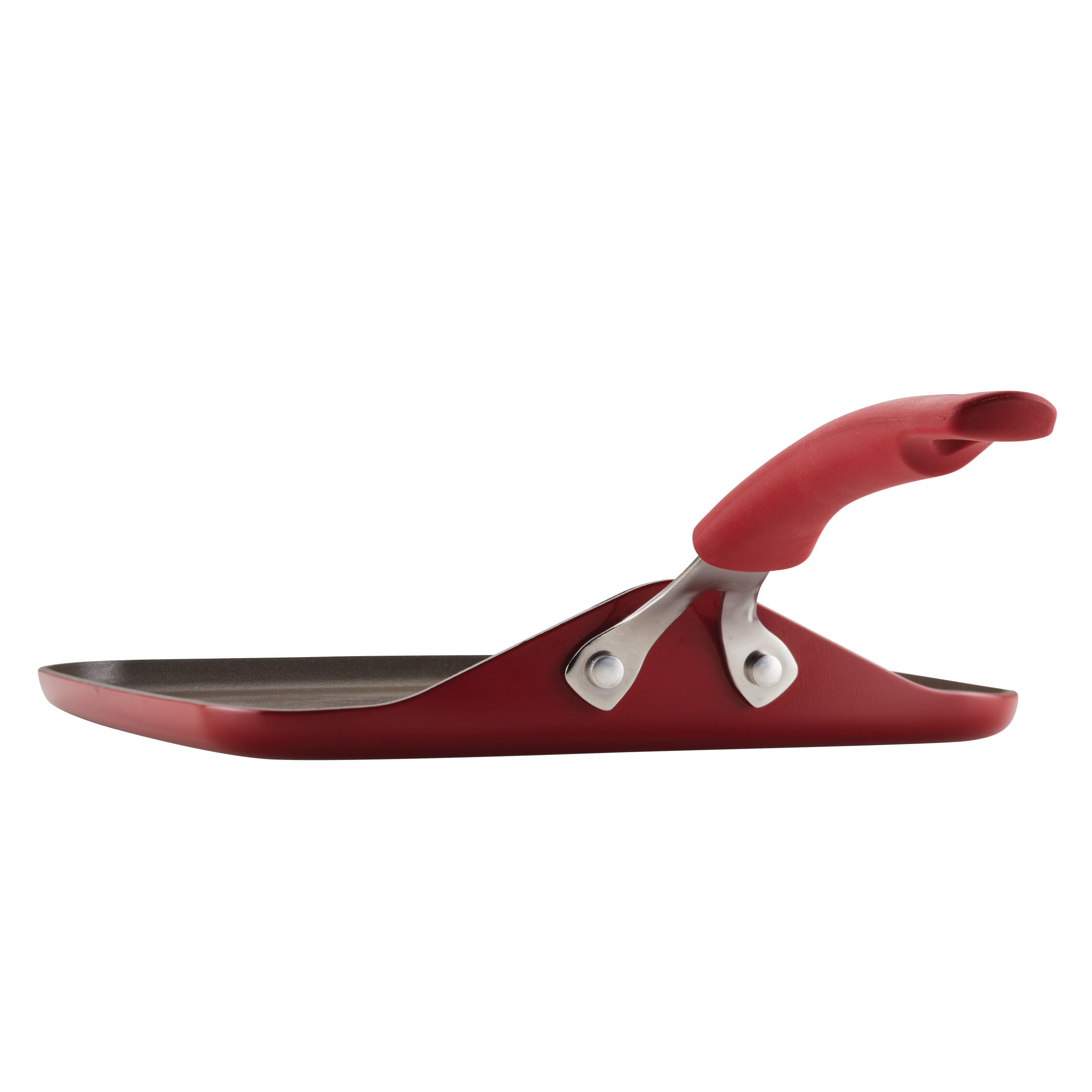 Rachael Ray Cook + Create Nonstick Aluminum Square Stovetop Griddle Pan, 11 inch, Red