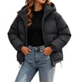 thumbnail image 2 of Xdegoge Womens Puffer Jacket Zip Up Thick Insulated Quilted Padded Winter Coat with Pockets Cold Weather Warm Hooded Outerwear,Sizes M-4Xl, 2 of 7