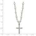 thumbnail image 2 of Primal Silver Sterling Silver Rhodium 4-5mm White Freshwater Cultured Pearl Cubic Zirconia Cross Necklace, 2 of 4