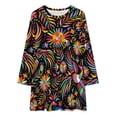 thumbnail image 2 of Mexican Black Pattern Loose Dress Evening Dress Summer Dresses for Women Luxury Dress Long Sleeved Dress, 2 of 4
