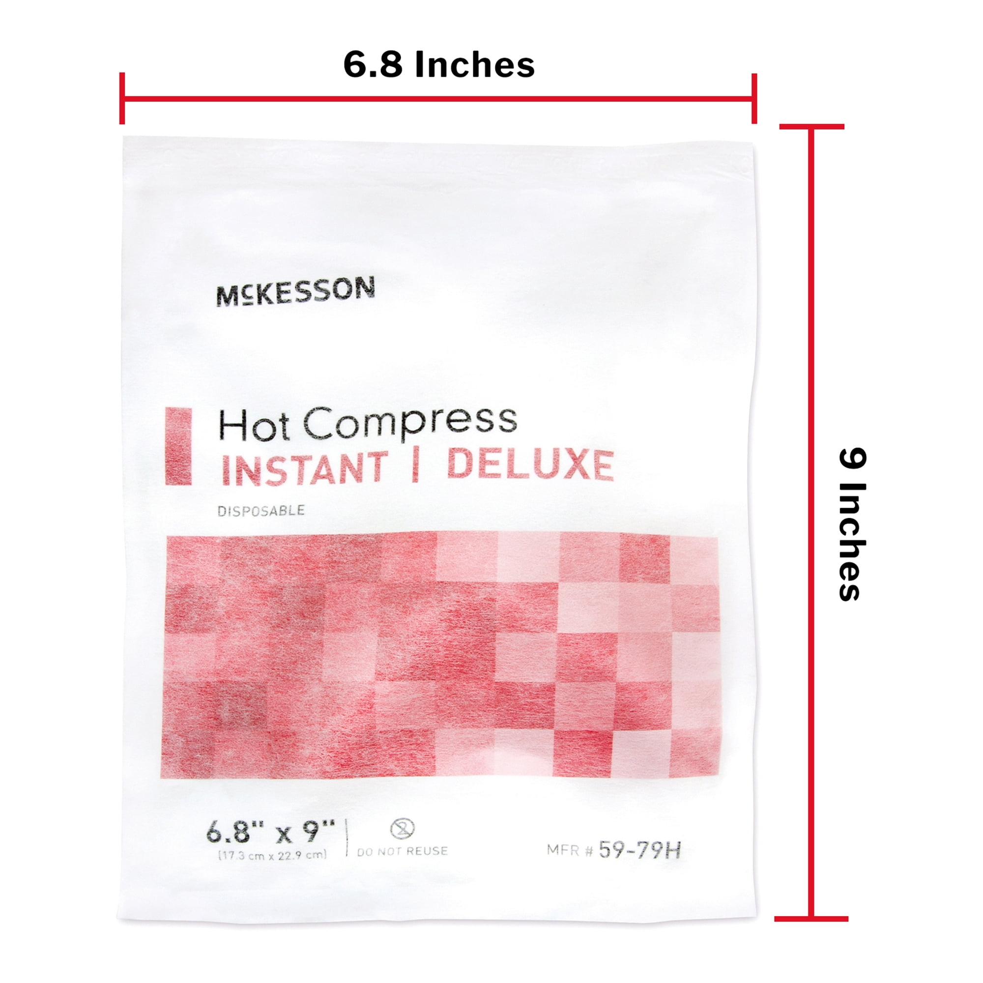McKesson Hot Compress for Pain and Swelling, Instant Hot Pack, 6.8 in x 9 in, 1 Count, 24 Packs, 24 Total