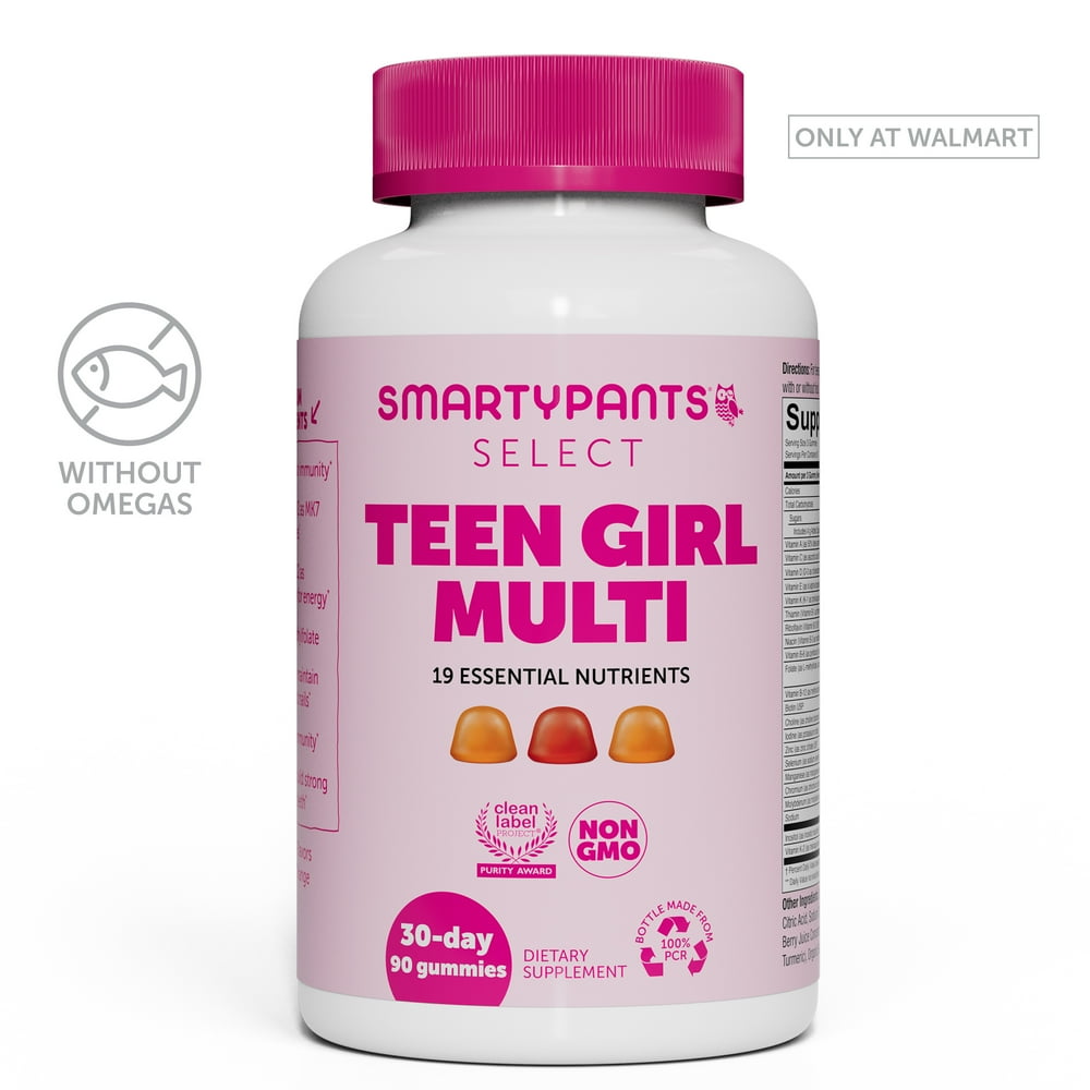 SmartyPants Gummy Vitamins Select Teen Girl Multivitamin, 30 Day Supply