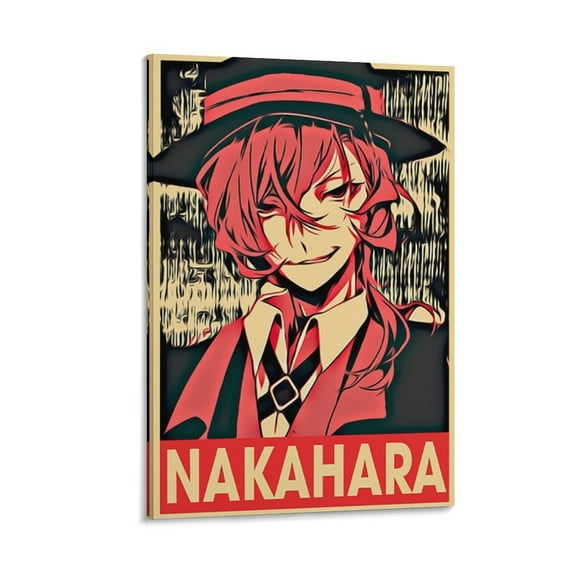 Bungo Stray Dogs Poster Chuya Nakahara Wall Art Poster Scroll Canvas Painting Picture Living Room Decor Home 12x18inch(30x45cm)