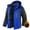 Blue, variant on Unisex Colorblock Zipper Pocket Hooded Jacket, Men's Casual Plush Jacket with Water-Resistant Finish, Warm Lining for Outdoor Adventures and Daily Protection,Black 3XL