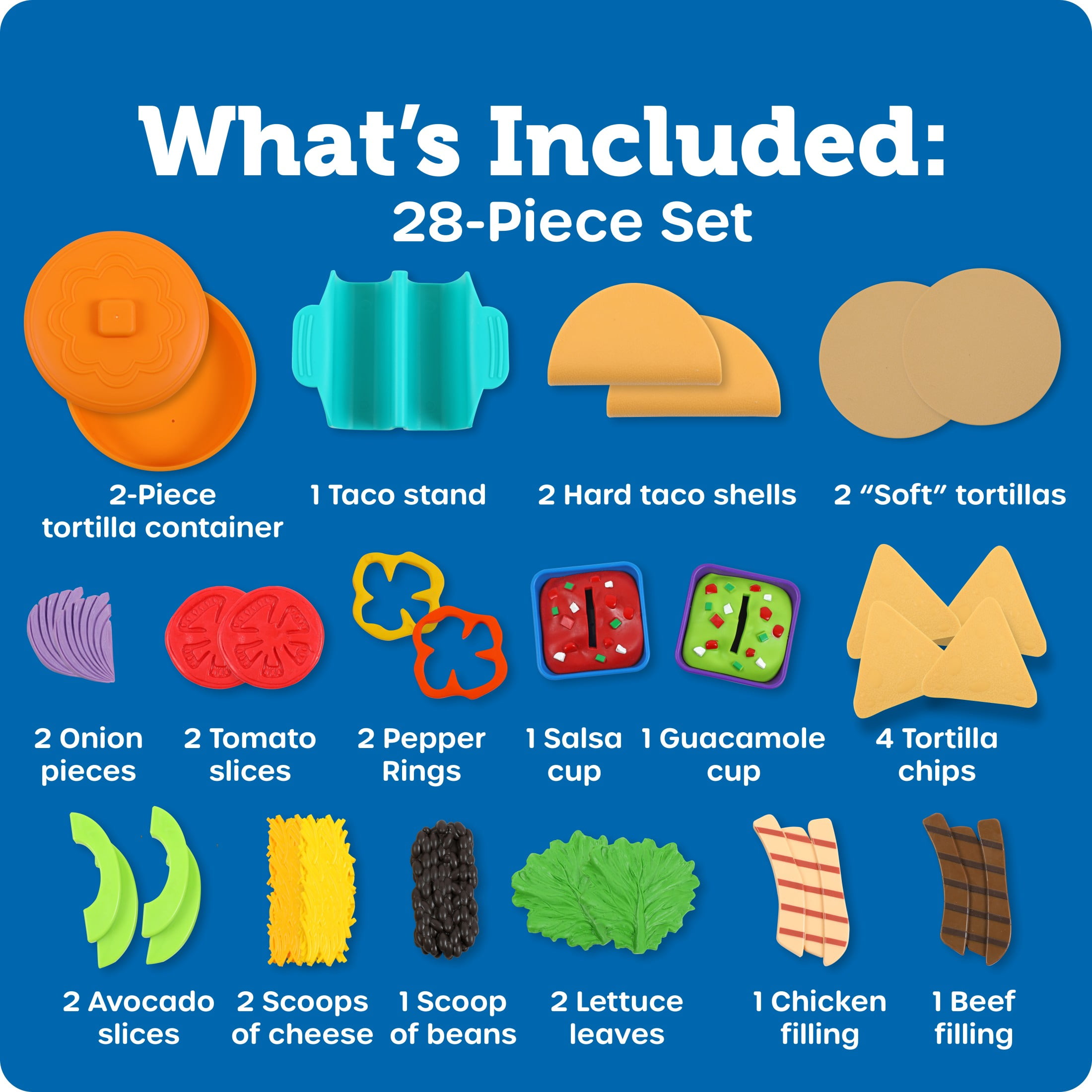 Learning Resources New Sprouts Taco Night, Play Food Set for Kids, Ages 18 Months+
