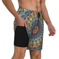 thumbnail image 2 of KLL Round Mandala for Mens Swim Trunks Quick Dry Swim Shorts with Built-in Compression Liner Funny Swimwear Bathing Suits-3X-Large, 2 of 6