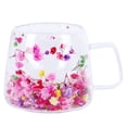 thumbnail image 1 of Binwennn Coffee Cups Mugs Bulk Insulated Glass Mugs Double Wall Coffee Cup Flower Design Espreso Mug | 200ml Clear Latte Cup Elegant Cappuccino Tea Mug, 1 of 4