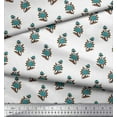 thumbnail image 3 of Soimoi Silk Fabric Leaves & Floral Block Print Fabric by The Yard 42 Inch Wide, 3 of 3