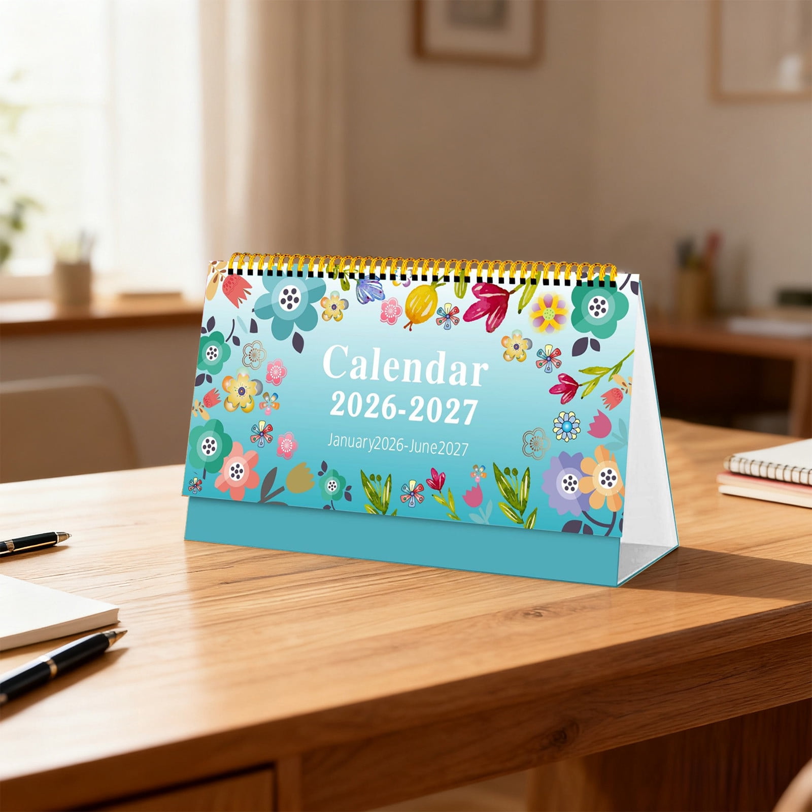 ZTTD Mini Calendrier De Bureau 2026-2027, Jan 2026 à Jun 2027 Petit Debout Mensuel Papier Pais Reliure Double Spirale Pour Maison Ou