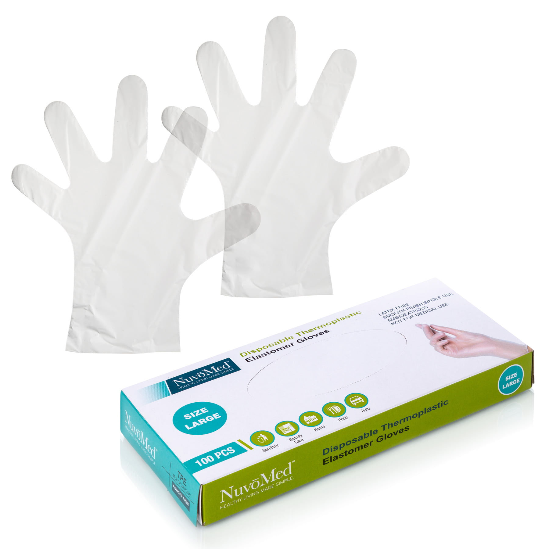 Disposable Gloves TPE X200 Thermoplastic Elastomer Clear Plastic Gloves XL 