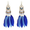 thumbnail image 1 of Dangle Earrings Fashion Beaded Artificial Feather Drop Earrings Long Earrings, 1 of 10
