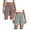 Light Green & Brown, variant on 2 Pack Summer High Waisted Shorts for Women Casual Loose Elastic Waist Lace Shorts Vacation Beach Short with Pockets, Navy & Brown, Size L