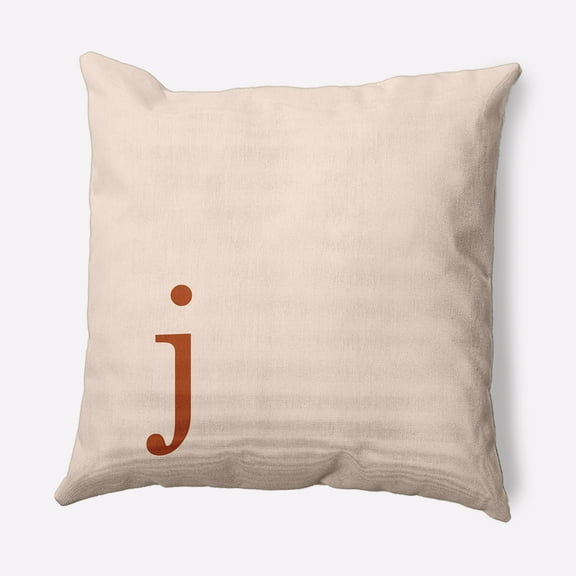 Simply Daisy 16" x 16" Modern Monogram Decorative Throw Pillow, Sienna