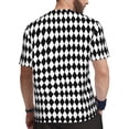 thumbnail image 2 of Wukai Black And White Diamonds Print Men's Short-Sleeved Mesh T-Shirt,Quick-Dry Short Sleeve Workout T-Shirt-, 2 of 8