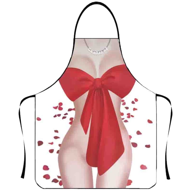 Funny Personality Apron Muscle Men's Cartoon Couple Polyester 1pcs Sleeve Apron for Cooking and Grilling Kitchen Accessories